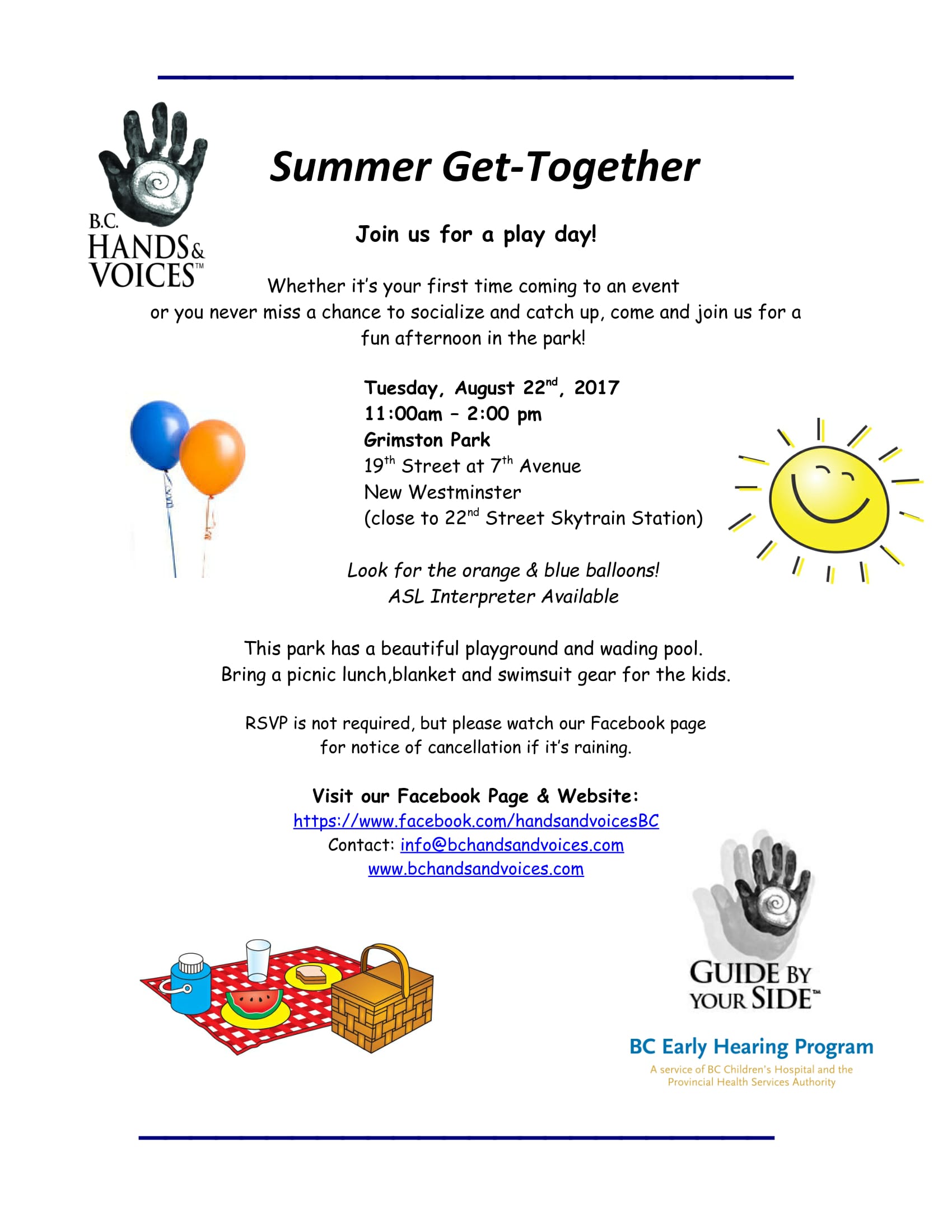 Summer GetTogether 2017 BC Hands & Voices